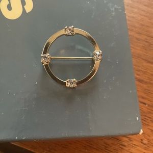Vintage Victorian Faux Diamond Open Circle Brooch  RARE